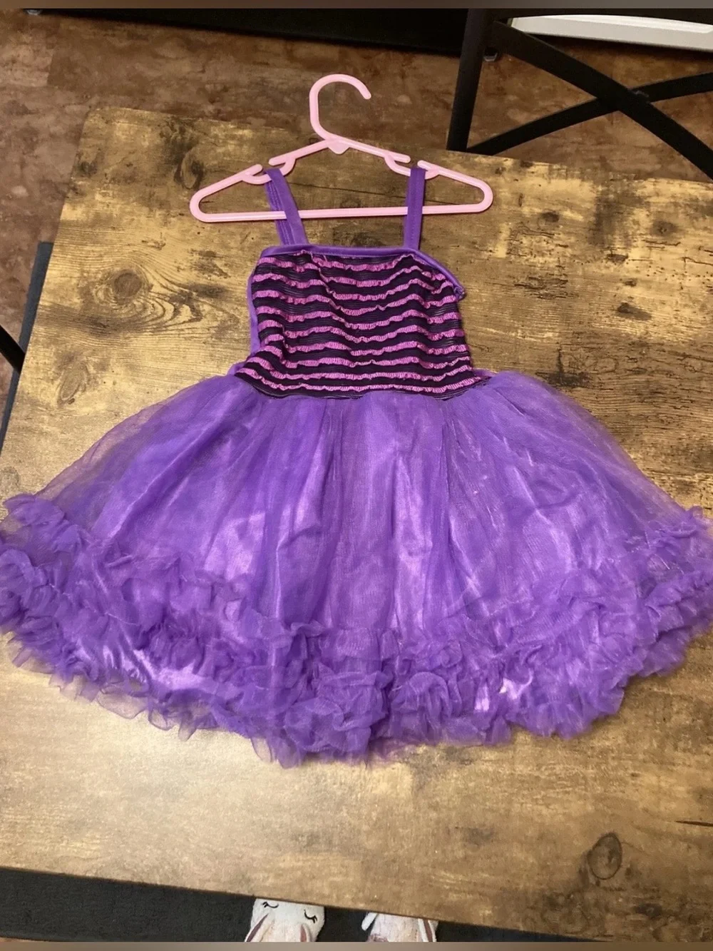 Princess Expressions Purple Tutu Dress Girls Medium Ruffle Tulle Dance Costume